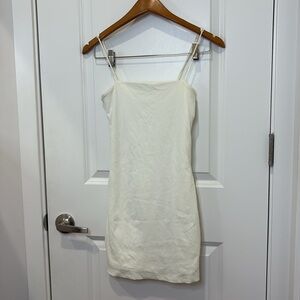 Garage White Ribbed Dress